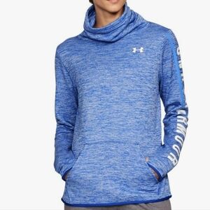 Under Armour Storm Blue Spacedye Logo Funnel Neck Sweatshirt Size Small